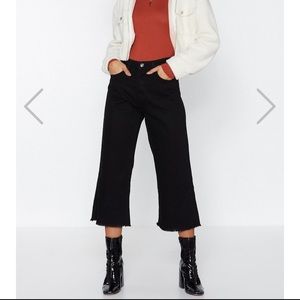 Nasty Gal Cropped Wide Leg Jeans